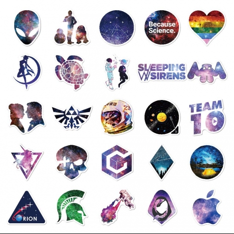 ShuGuoTu Galaxy Sticker ��kartma (100 Adet)