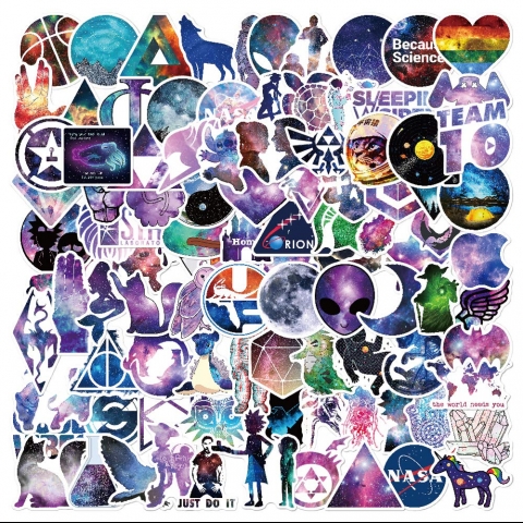 ShuGuoTu Galaxy Sticker ��kartma (100 Adet)