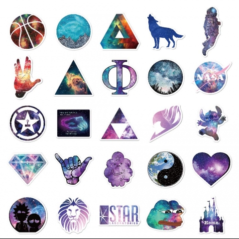 ShuGuoTu Galaxy Sticker ��kartma (100 Adet)