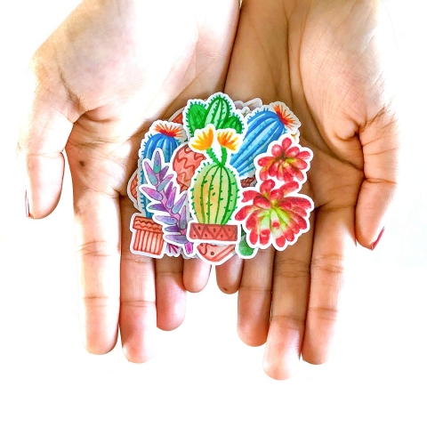Navy Peony Kakts Sticker kartma (31 Adet)