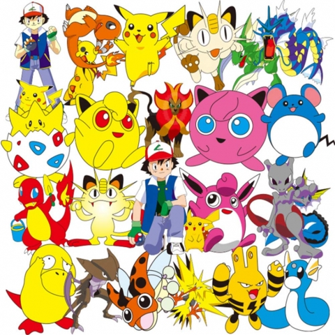 Homyu Pokemon Sticker kartma (60 Adet)
