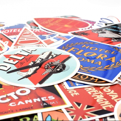 Riao-Tech Vintage Sticker kartma (55 Adet)