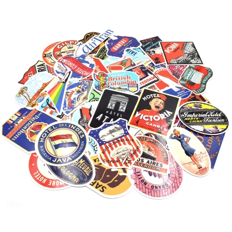 Riao-Tech Vintage Sticker kartma (55 Adet)