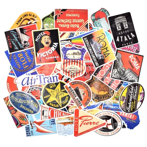 Riao-Tech Vintage Sticker kartma (55 Adet)