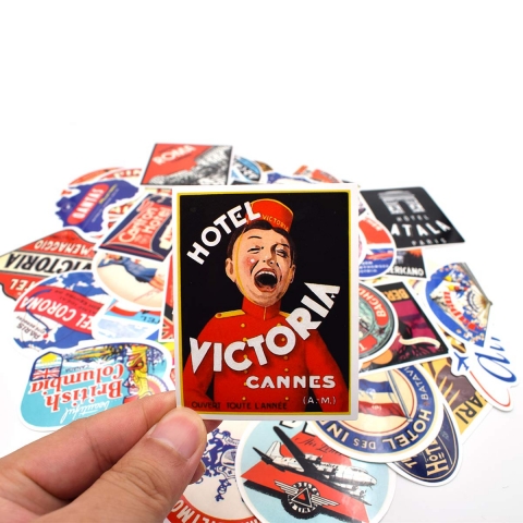 Riao-Tech Vintage Sticker kartma (55 Adet)