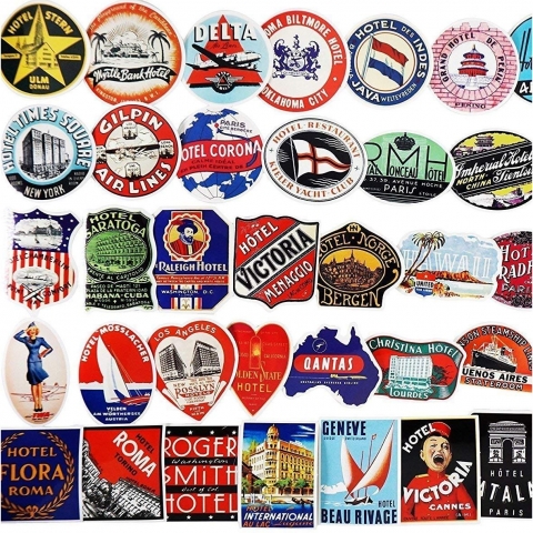 Riao-Tech Vintage Sticker kartma (55 Adet)