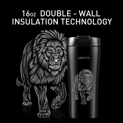 Leidfor Paslanmaz �elik Aslanl� Mug (470ml)