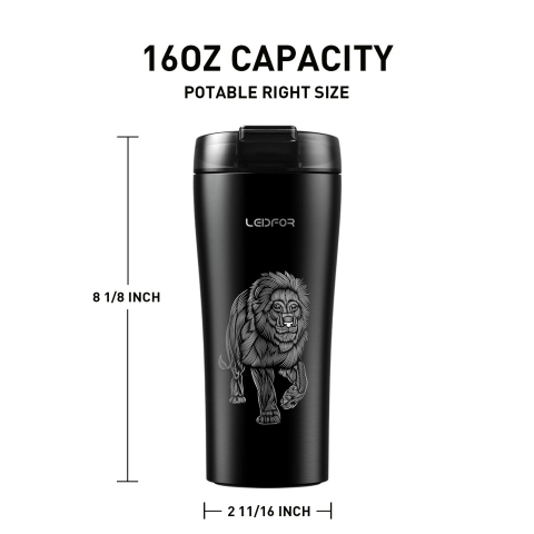 Leidfor Paslanmaz �elik Aslanl� Mug (470ml)