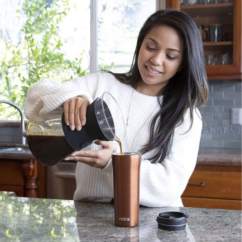 MIRA Paslanmaz �elik Yal�t�ml� Kupa Termos (Mavi) (470ml)