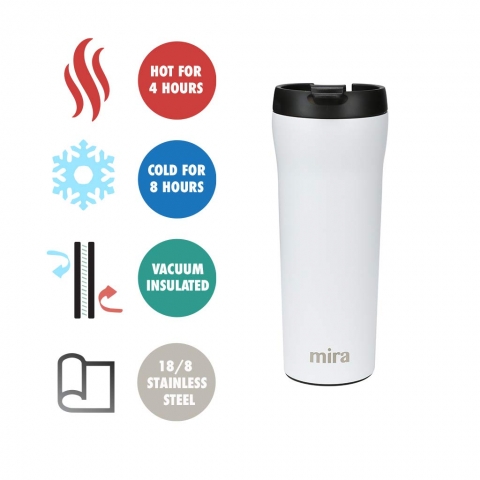 MIRA Paslanmaz �elik Yal�t�ml� Termos (Beyaz) (470ml)