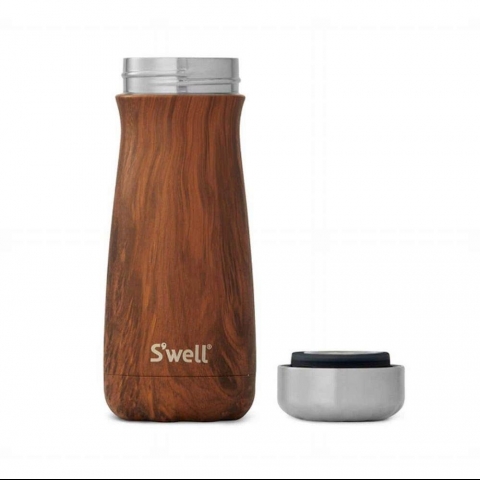 S'well Paslanmaz elik Termos Mug (470ml) (Teakwood)