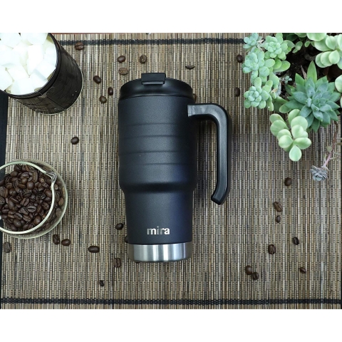 MIRA Paslanmaz �elik Yal�t�ml� Kupa Termos (Siyah) (590ml)