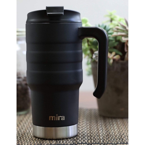 MIRA Paslanmaz �elik Yal�t�ml� Kupa Termos (Siyah) (590ml)