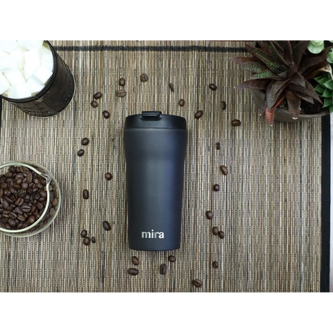 MIRA Paslanmaz �elik Yal�t�ml� Termos (Gri/Siyah) (350ml)