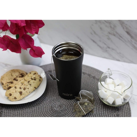 MIRA Paslanmaz �elik Yal�t�ml� Termos (Gri/Siyah) (350ml)