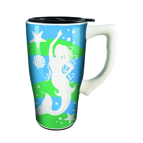 Spoontiques Mermaid Travel Mug, Mavi