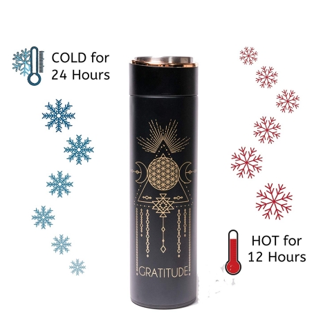 Bhavana Bottle Black Insulated Tea Tumbler And Infuser