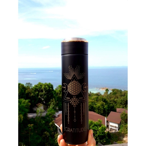 Bhavana Bottle Black Insulated Tea Tumbler And Infuser