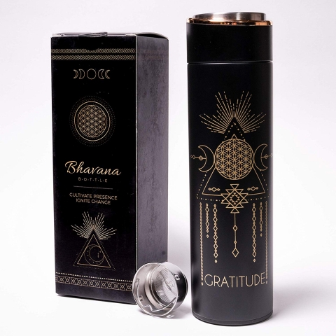Bhavana Bottle Black Insulated Tea Tumbler And Infuser