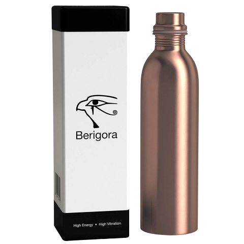 Berigora 30oz Pure Copper Water Bottle Ayurvedic