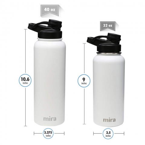 MIRA Paslanmaz elik Yaltml Termos (Beyaz) (1180mL)