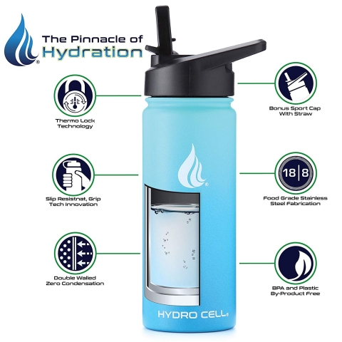 HYDRO CELL Paslanmaz �elik Matara (500ml) (Kar���k Mavili)