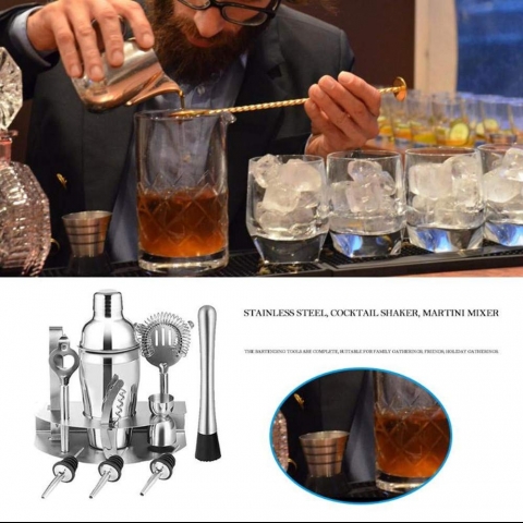 Eogro Paslanmaz elik Kokteyl Shaker Set