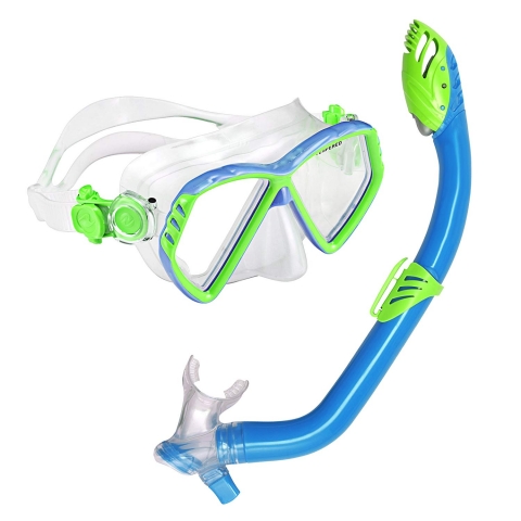 U.S. Divers ocuk norkel Maske Seti (Mavi/Yeil)