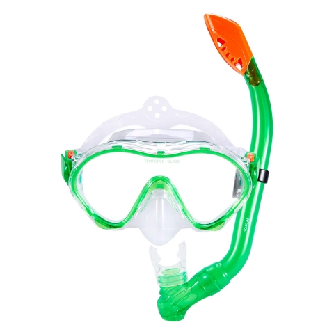 KUYOU ocuk norkel Maske Seti (Yeil)