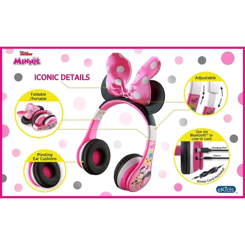 eKids Minnie Mouse Bluetooth Kulak st Kulaklk