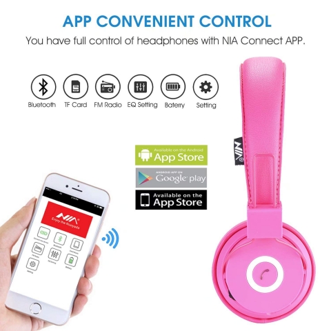 NIAtech Bluetooth Kulak st Kulaklk (Pembe)