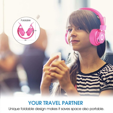 NIAtech Bluetooth Kulak st Kulaklk (Pembe)