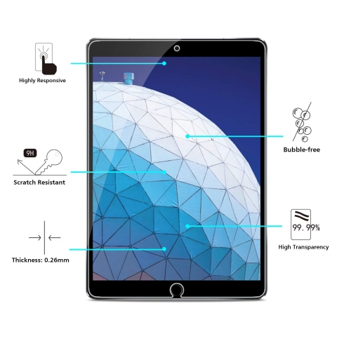 OMOTON iPad Air Temperli Cam Ekran Koruyucu (10.5in) (2 Adet)