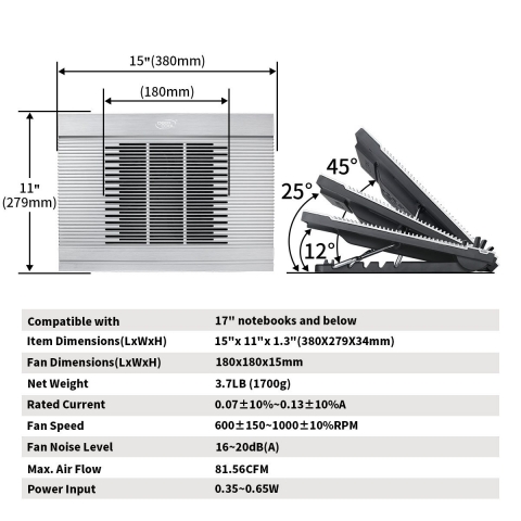 DEEPCOOL N9 Notebook Soutma Stand