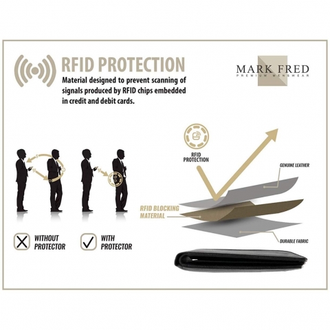 Mark Fred RFID Engellemeli Deri Erkek Czdan