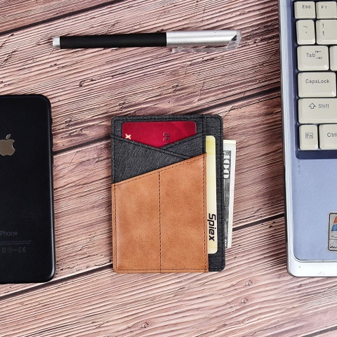 Spiex nce Minimalist RFID Bloklamal Kartlk (Kahve)