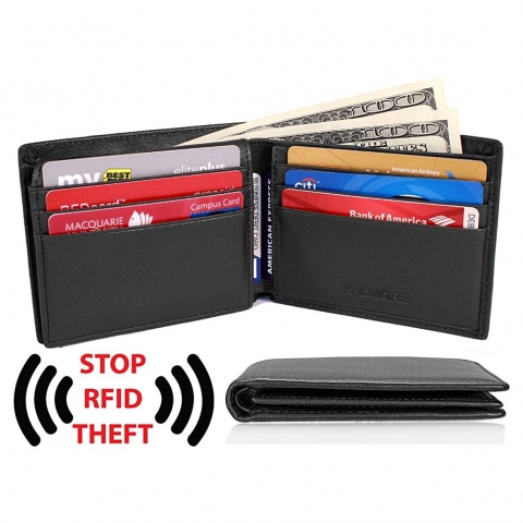 KALMORE Erkek RFID Engellemeli Czdan (Koyu Kahve)