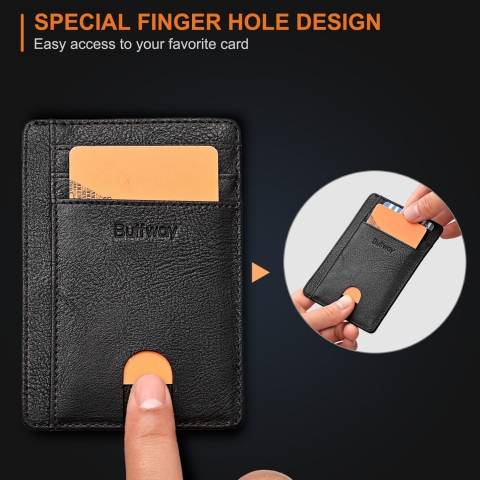 Buffway �nce Minimal RFID Engellemeli Kartl�k (Siyah)