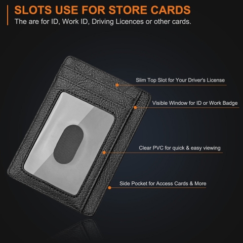 Buffway �nce Minimal RFID Engellemeli Kartl�k (Siyah)