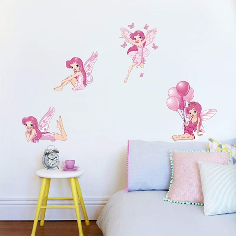 decalmile Pembe Peri Duvar Sticker