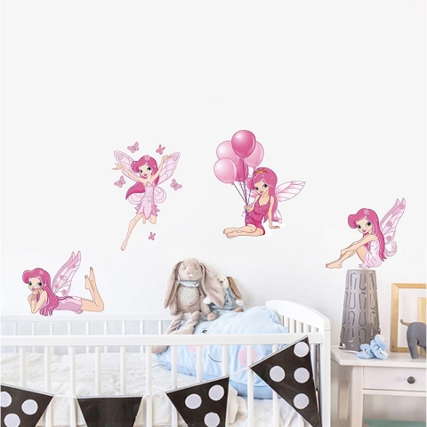 decalmile Pembe Peri Duvar Sticker