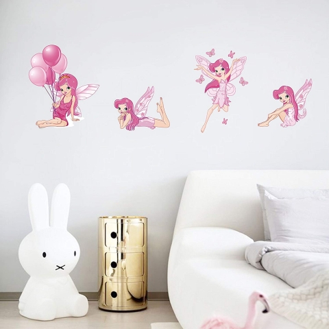 decalmile Pembe Peri Duvar Sticker
