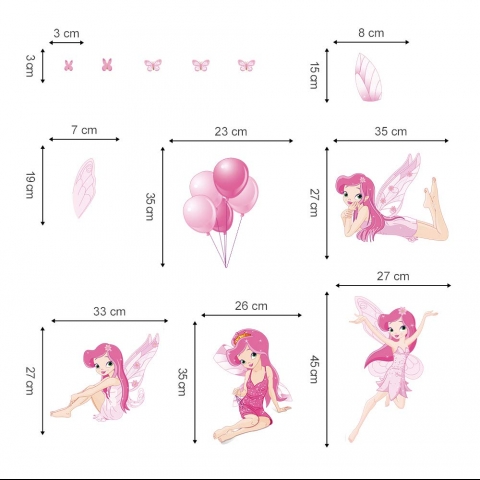 decalmile Pembe Peri Duvar Sticker