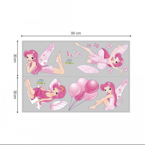 decalmile Pembe Peri Duvar Sticker
