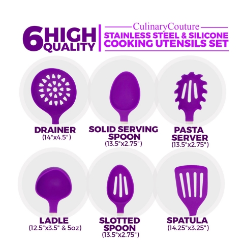 Culinary Couture Mor Mutfak Gereleri Seti (6 Para)