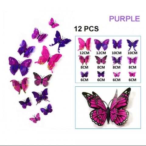 FiveRen 3D Kelebek Duvar Sticker (12 Par�a)