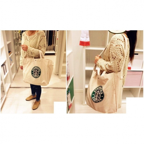 Starbucks Logolu Kanvas anta