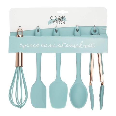 Cook With Color Mutfak Gere�leri Seti (5 Par�a)(Mint/Gold)