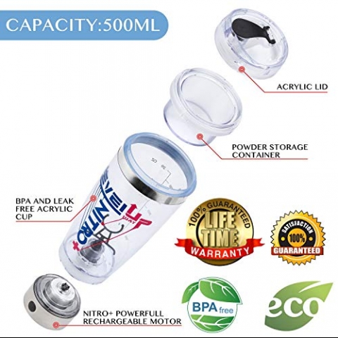 Level Up Paslanmaz elik Elektrikli Protein Shaker Termos
