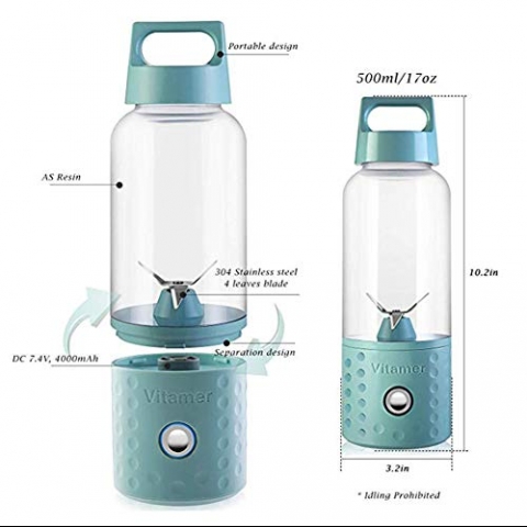 JXFS Ta��nabilir Blenderl� Termos (17 oz)(Mavi)